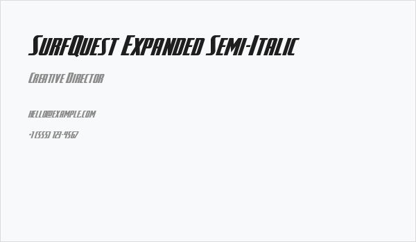 SurfQuest Expanded Semi-Italic Business Card