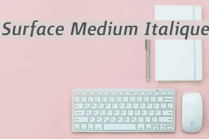 Surface Medium Italique Font examples