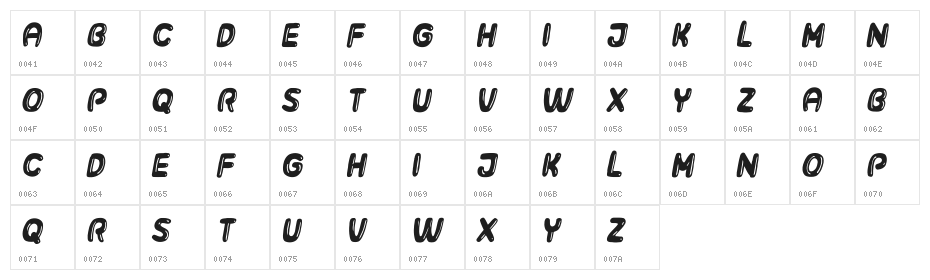 Surfaces 3D Italic Character Map