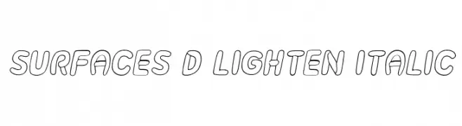 Surfaces 3D Lighten Italic  नि: शुल्क फ़ॉन्ट्स डाउनलोड