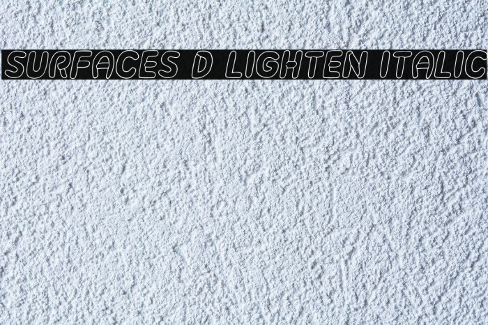 Surfaces 3D Lighten Italic Font examples