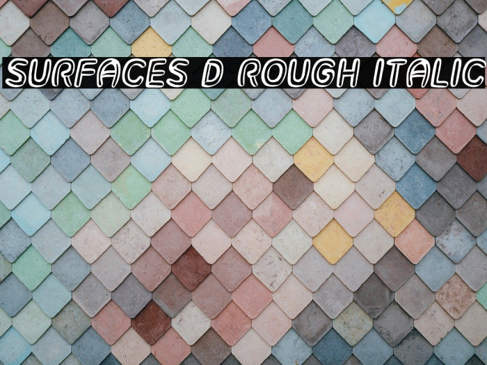 Surfaces 3D Rough Italic Font examples