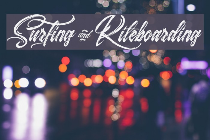 Surfing & Kiteboarding Font examples