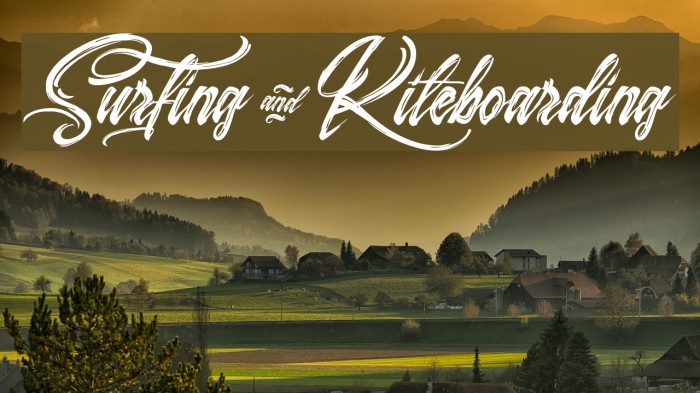 Surfing & Kiteboarding Font examples
