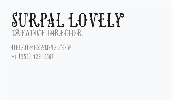 Surpal Lovely Business Card