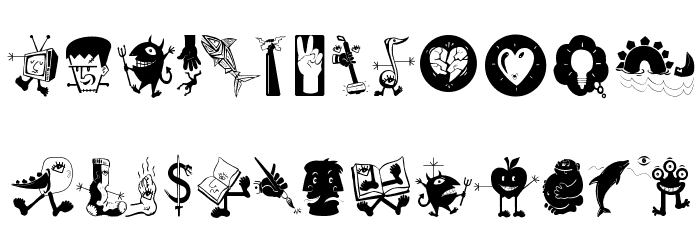 Surrealbats Schriftart Kleinbuchstaben
