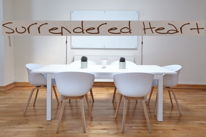 Surrendered Heart Font examples