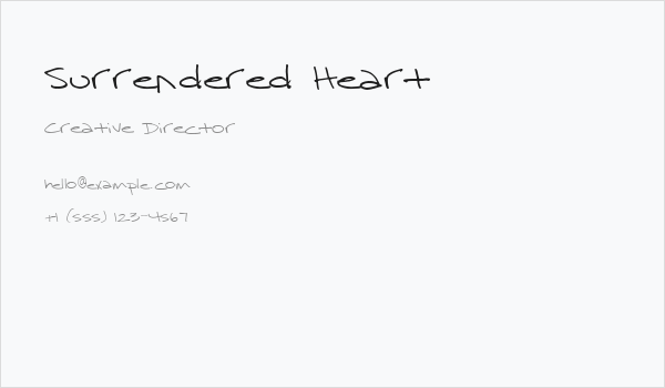 Surrendered Heart Business Card