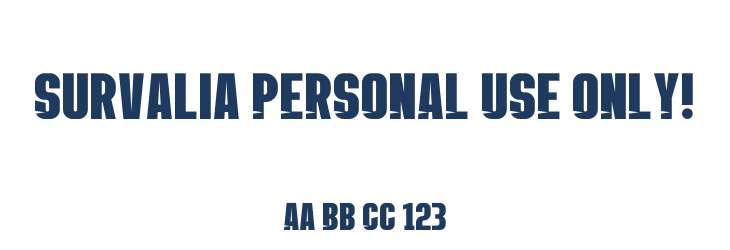 Survalia PERSONAL USE ONLY! Font Preview