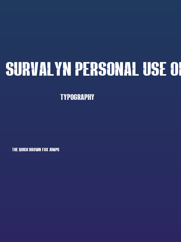 Survalyn PERSONAL USE ONLY! Poster