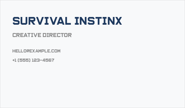 Survival Instinx Business Card