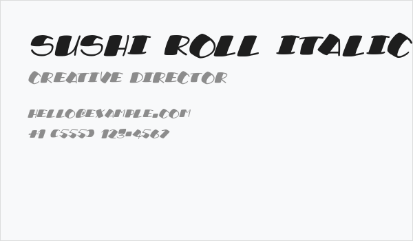 Sushi Roll Italic Business Card