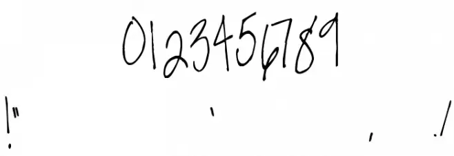 Susie's Hand Font OTHER CHARS