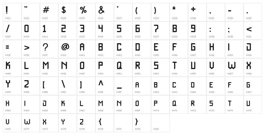 subakrie Regular Character Map