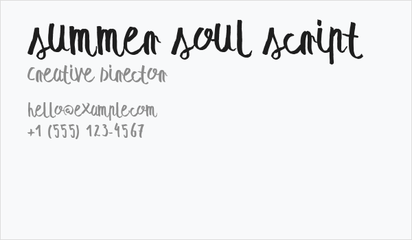 summer soul script Business Card