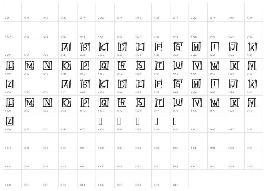 summr_sketch Character Map