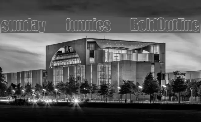 sunday funnies BoldOutline Font examples