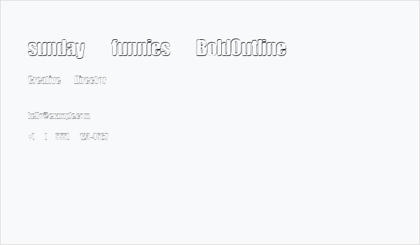 sunday funnies BoldOutline Business Card