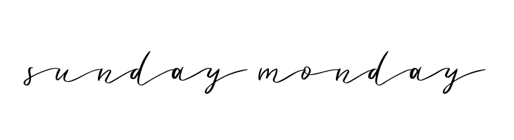 sunday monday  フリーフォントのダウンロード