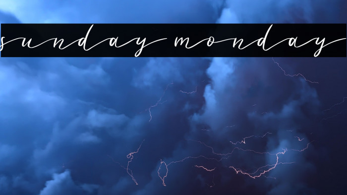 sunday monday Example 2