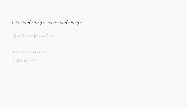 sunday monday Business Card