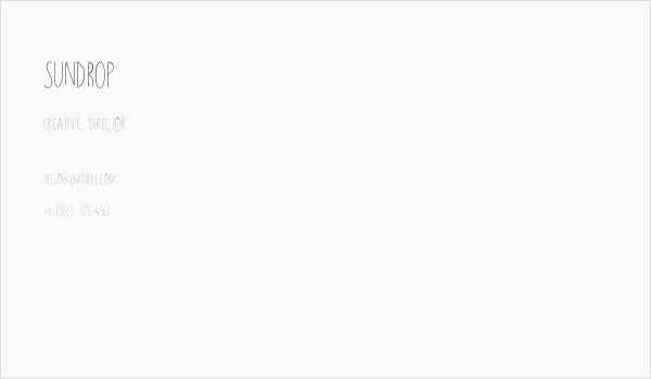 sundrop Business Card