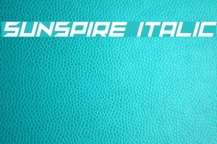 sunspire Italic Font examples