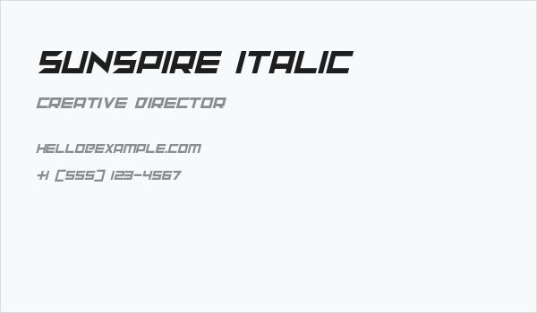 sunspire Italic Business Card