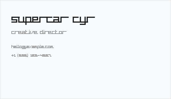supercar cyr Business Card