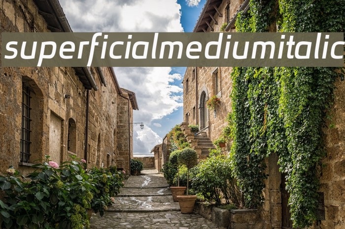 superficialmediumitalic Font examples