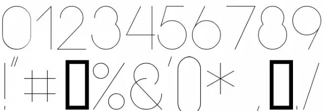 superfine UltraLight Font OTHER CHARS