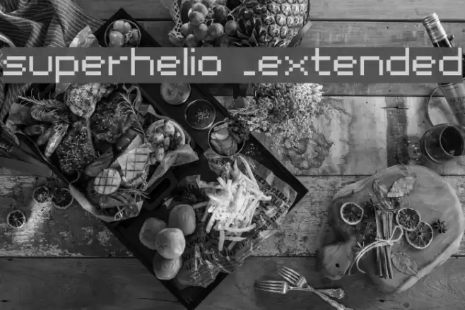 superhelio _extended Schriftart examples