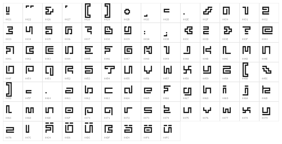 superphunky Character Map