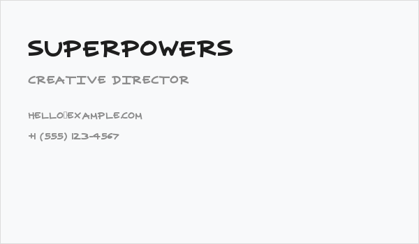 superpowers Business Card