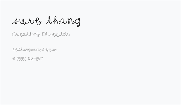 sure thang Business Card