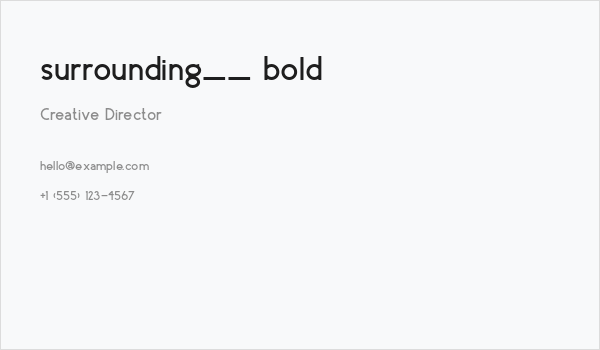 surrounding__ bold Business Card