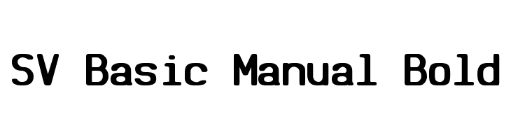 SV Basic Manual Bold Font