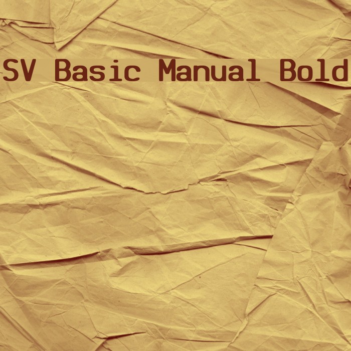SV Basic Manual Bold Font examples