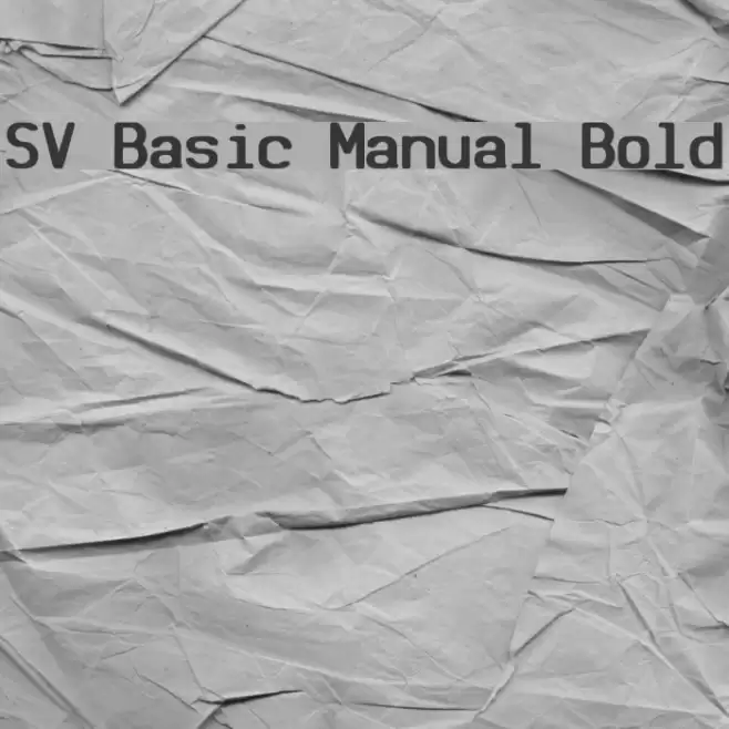 SV Basic Manual Bold Font examples