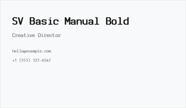 SV Basic Manual Bold Business Card