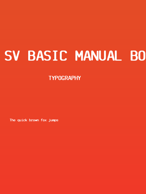 SV Basic Manual Bold Poster