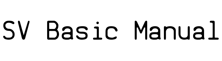 SV Basic Manual Font