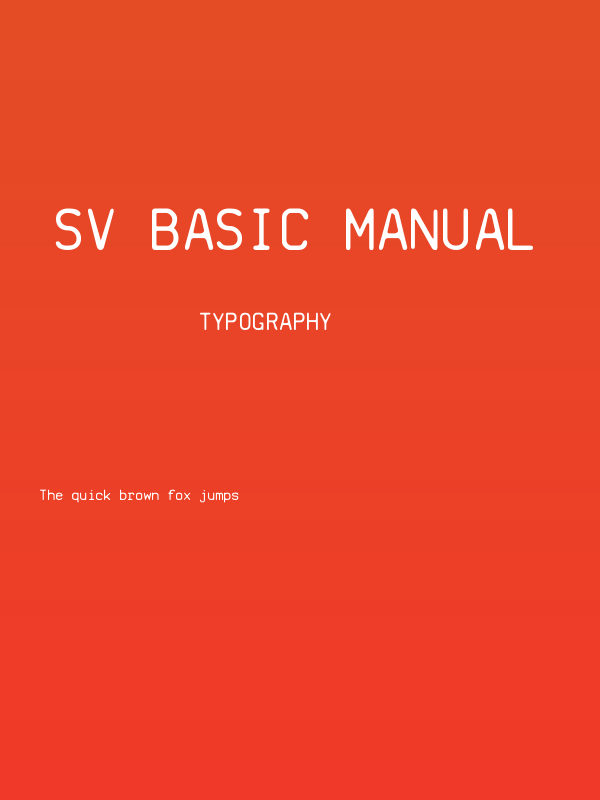 SV Basic Manual Poster