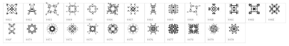SVGfont 1 Character Map