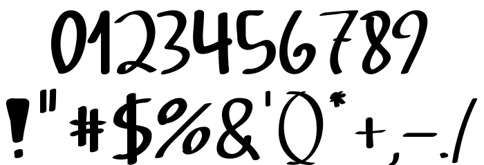 Svampens Handwriting Font OTHER CHARS