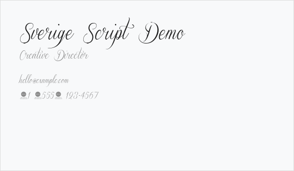Sverige Script Demo Business Card
