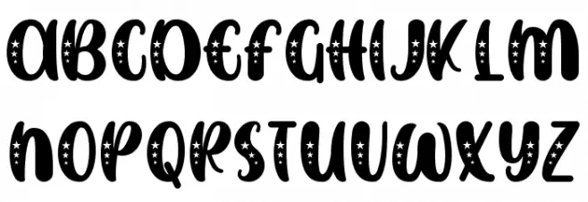 SWEET DUCK Personal Use ONly Stars Font Litere mari