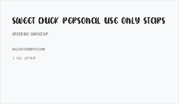 SWEET DUCK Personal Use ONly Stars Business Card