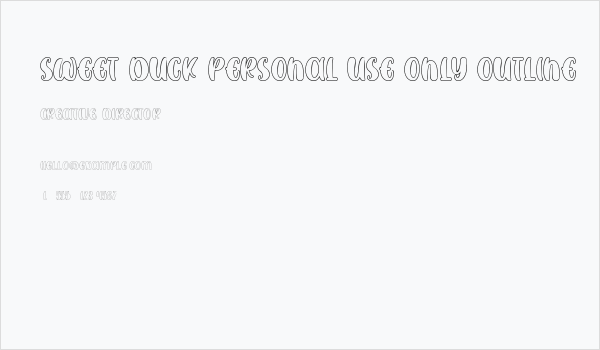 SWEET DUCK Personal Use Only Outline Business Card