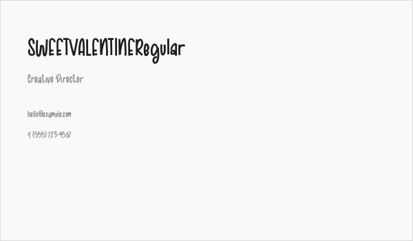 SWEETVALENTINERegular Business Card